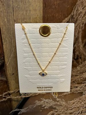 Gold-Dipped Eye Necklace 