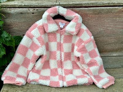 Pink Sherpa Checkered Jacket