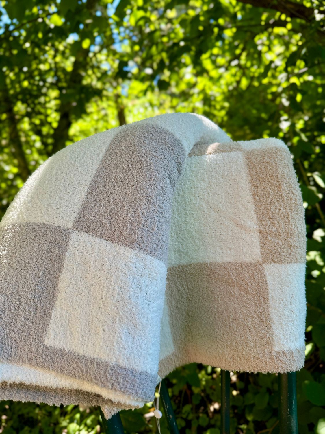 Chenille Checkered Blanket 