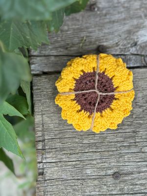 Crochet Sunflower Coasters