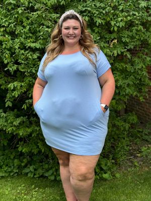 Plus Rolled Short Sleeve Dress