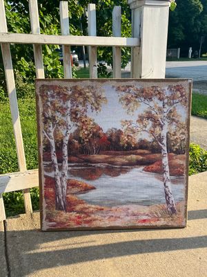Birch On Water Canvas Print