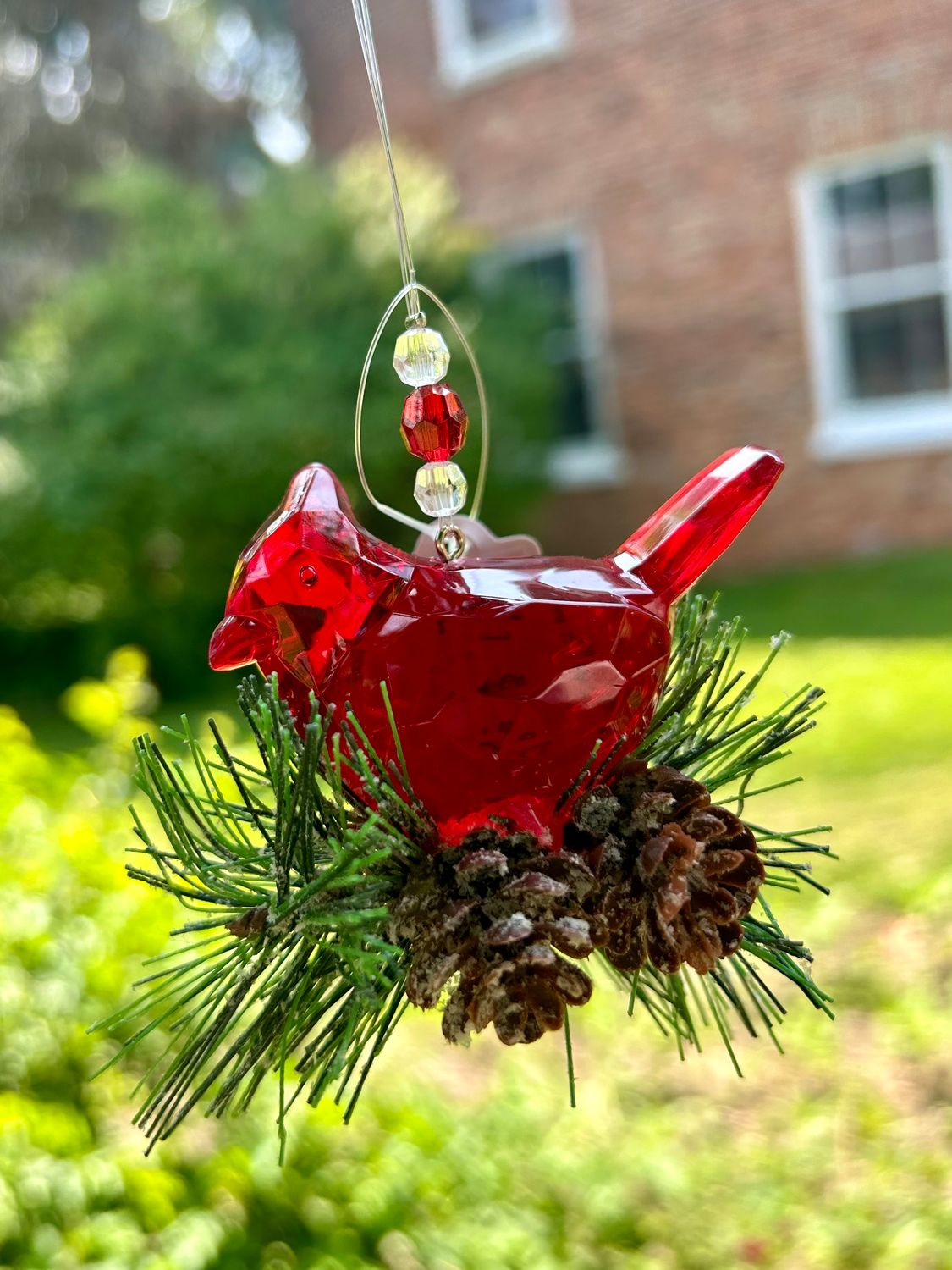 Pine Crystal Robin Ornament