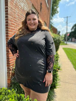 Curvy Rhinestone T-Shirt Dress