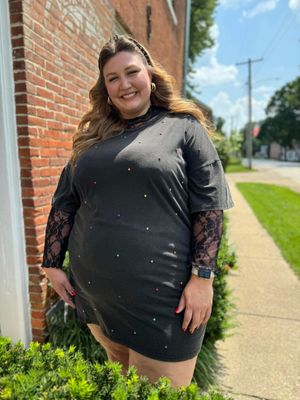 Curvy Rhinestone T-Shirt Dress