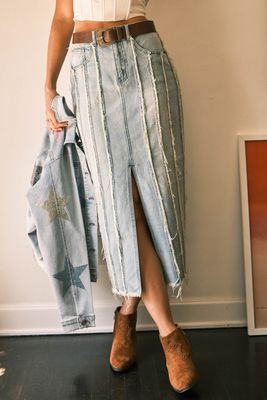 Denim Light Wash Jean Skirt
