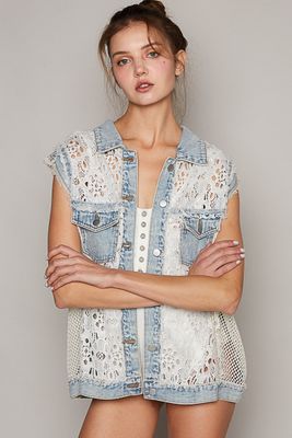 Denim and Lace Vest