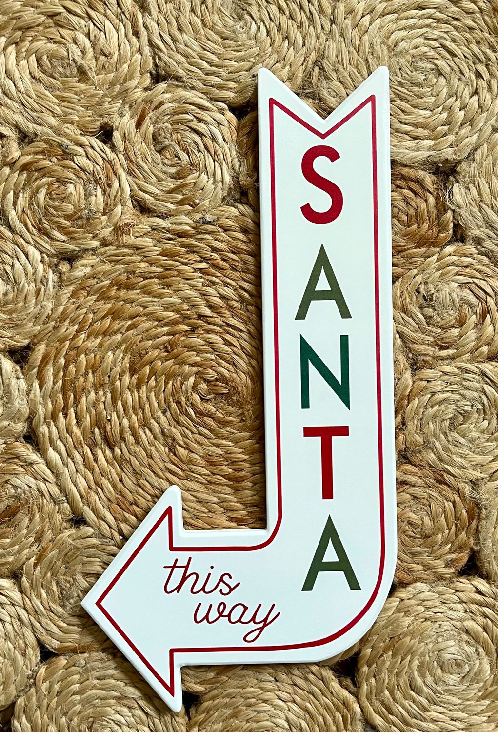 Santa This Way Sign