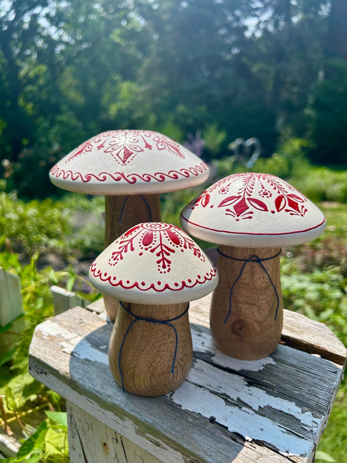 Handprinted Red &amp; White Mushroom