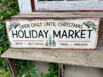 Holiday Market Christmas Sign