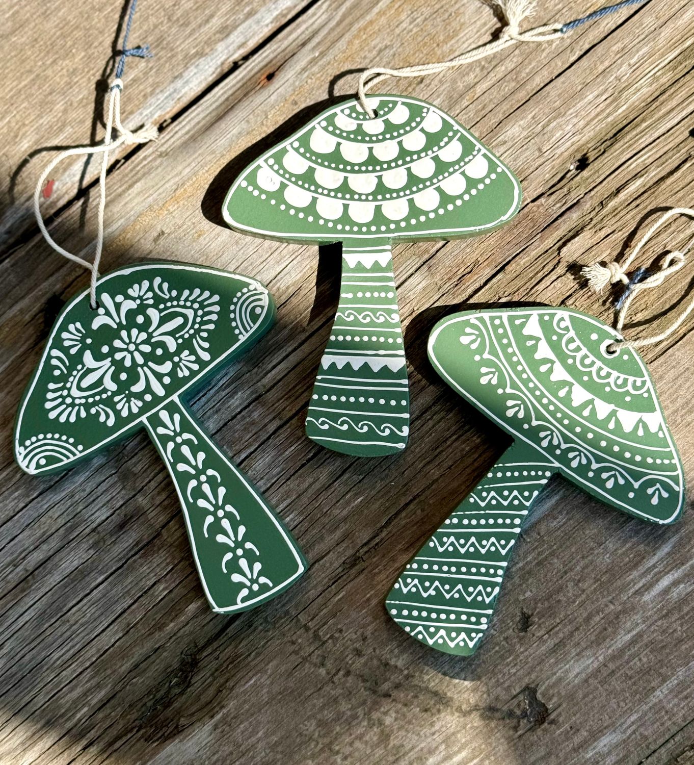 Hand Painted Mushroom Ornaments