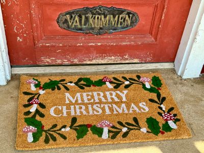 Mushroom Merry Christmas Rug