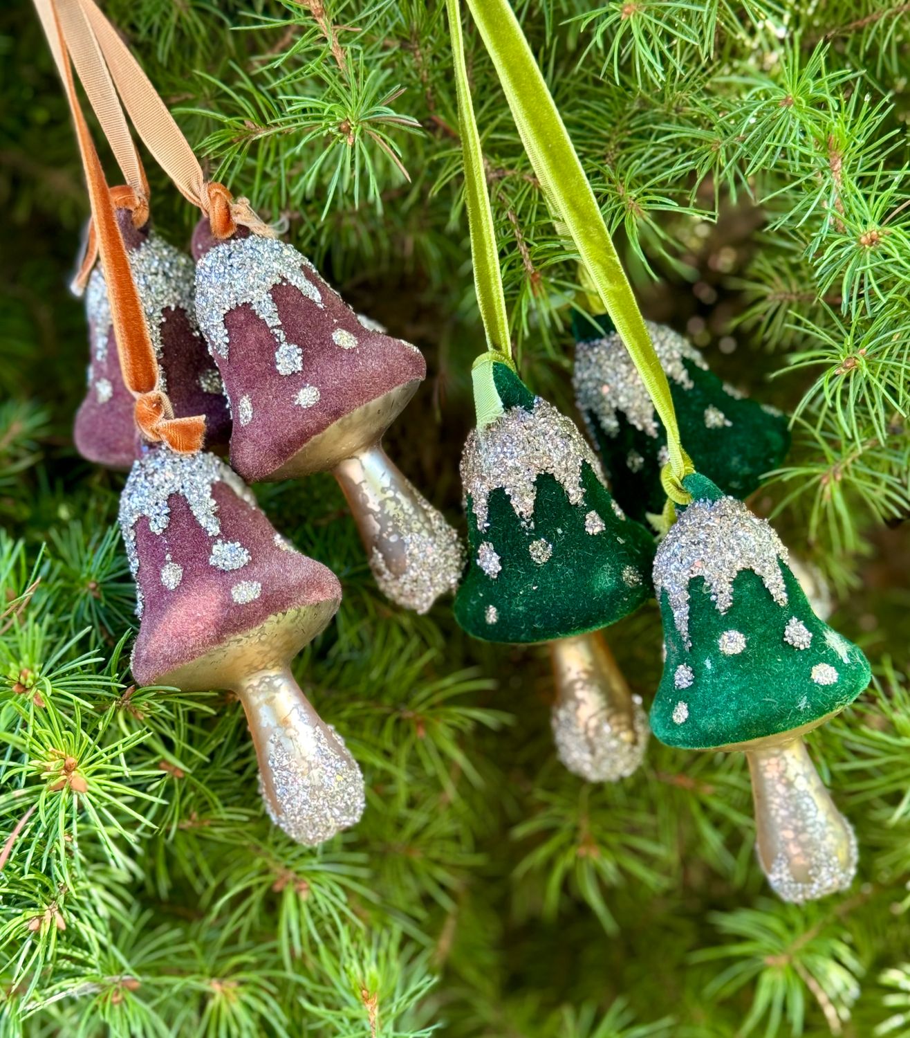 3PC Mushroom Glass Ornament Set