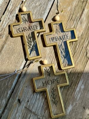 Cross Text Ornament 