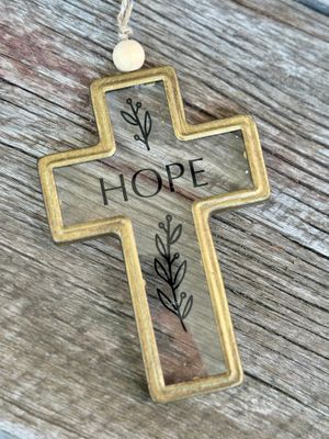 Cross Text Ornament 