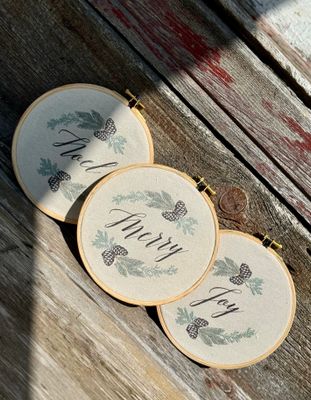 Embroidered Wreath Text