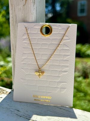 Gold-Dipped Bee Necklace 