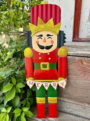Tin Nutcracker Door Decor