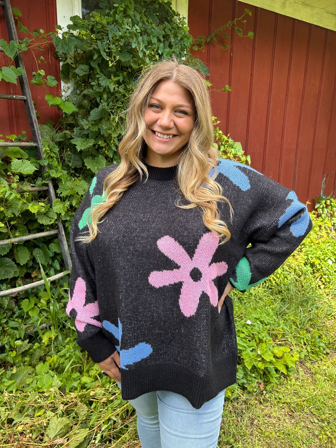 Multicolor Jadie Flower Sweater