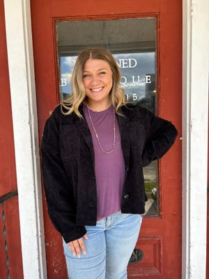 Plus Size Corduroy Shacket 