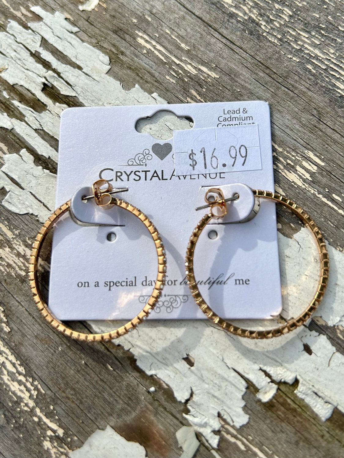Crystal Wire Hoop Earrings