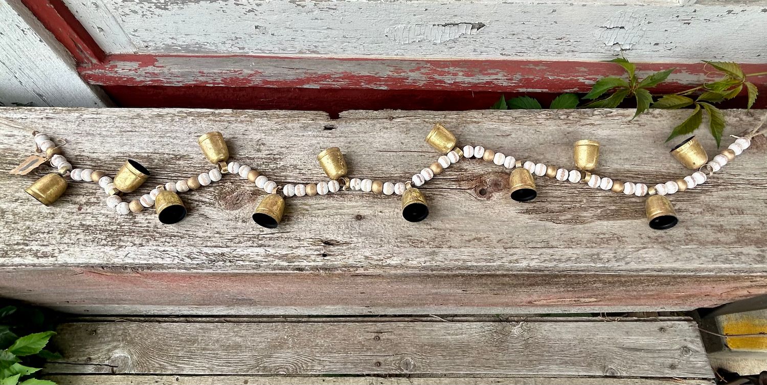 Wood Bead Bell Garland