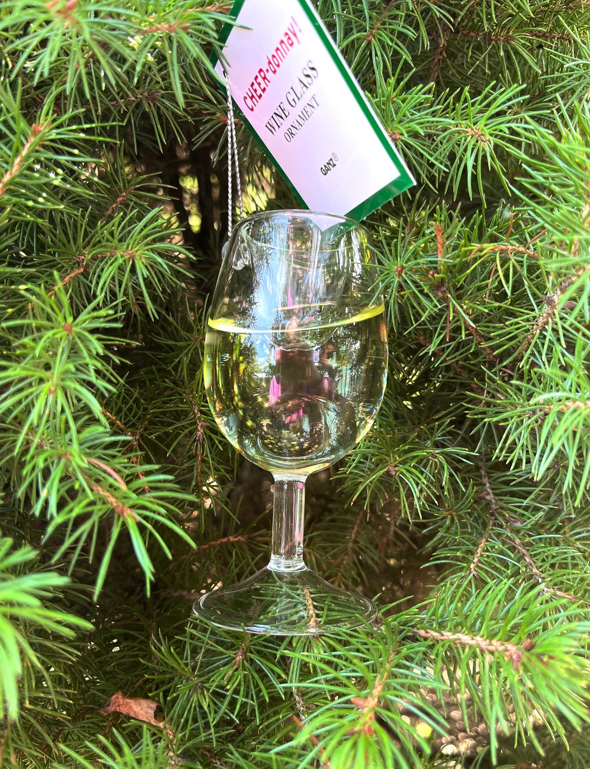 Cheer Donnay Wine Glass Ornament 