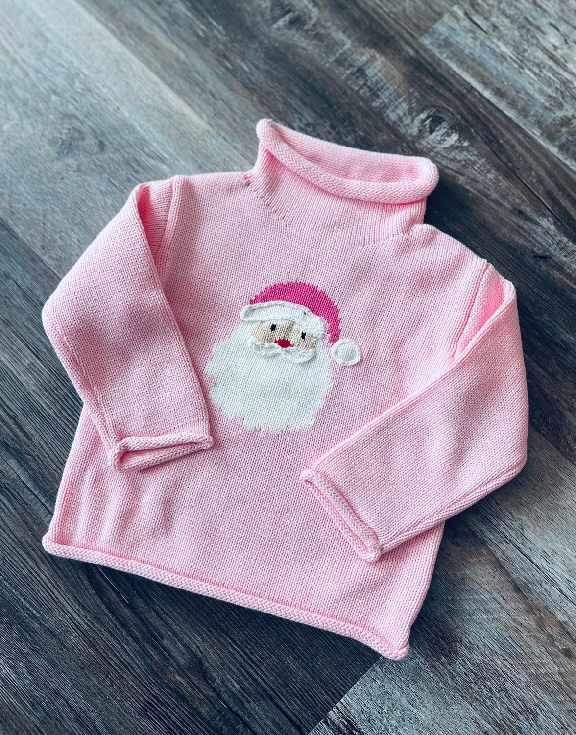 Pink Santa Roll Neck Sweater 