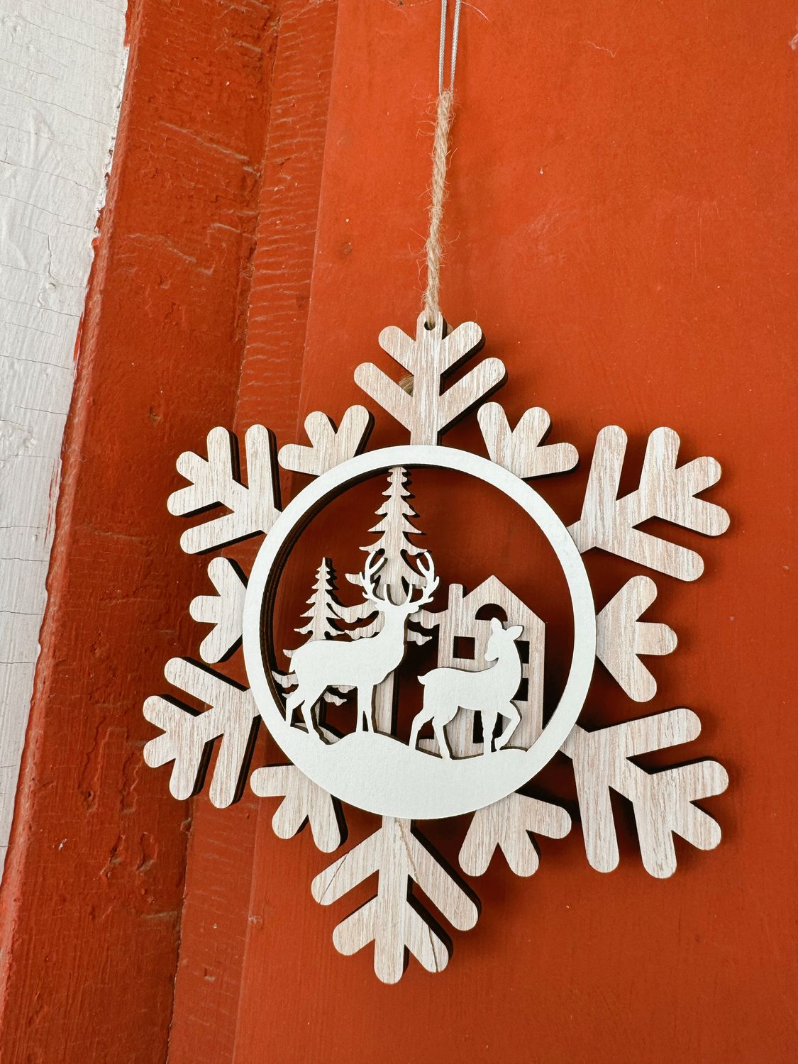 Deer Snowflake Ornament 