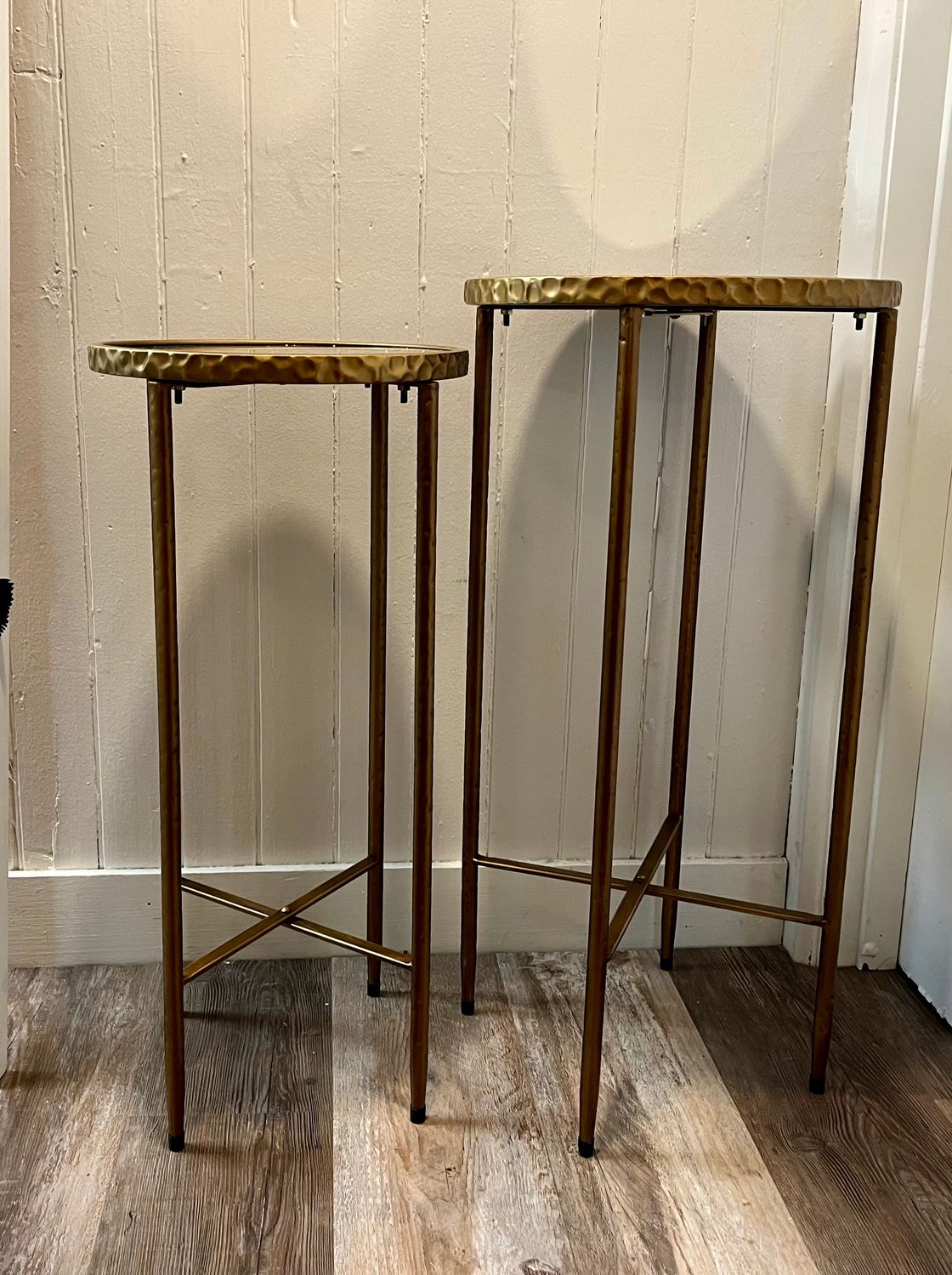 Hammered Gold Plant Stand 