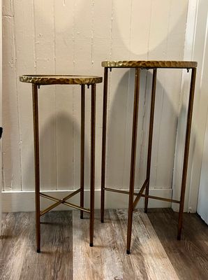 Hammered Gold Plant Stand 