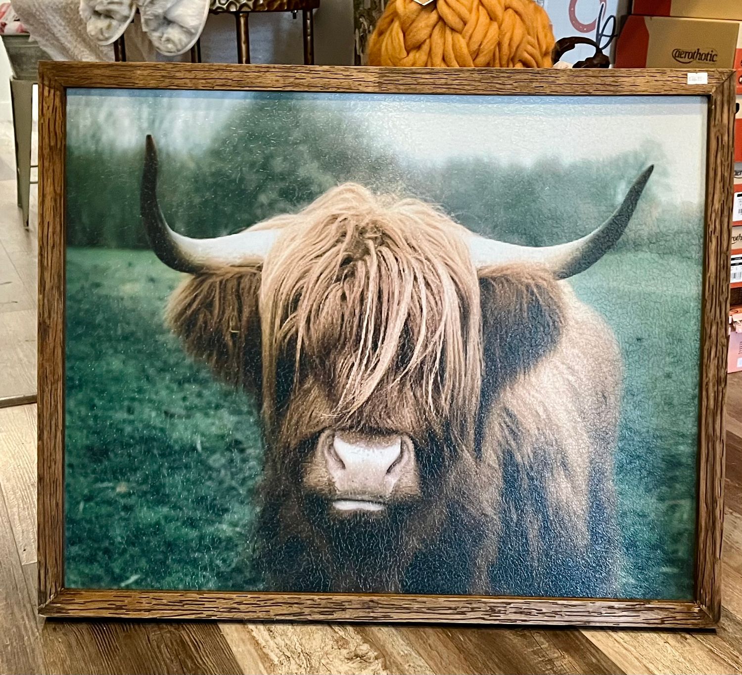 Wooden Framed Highland Cow