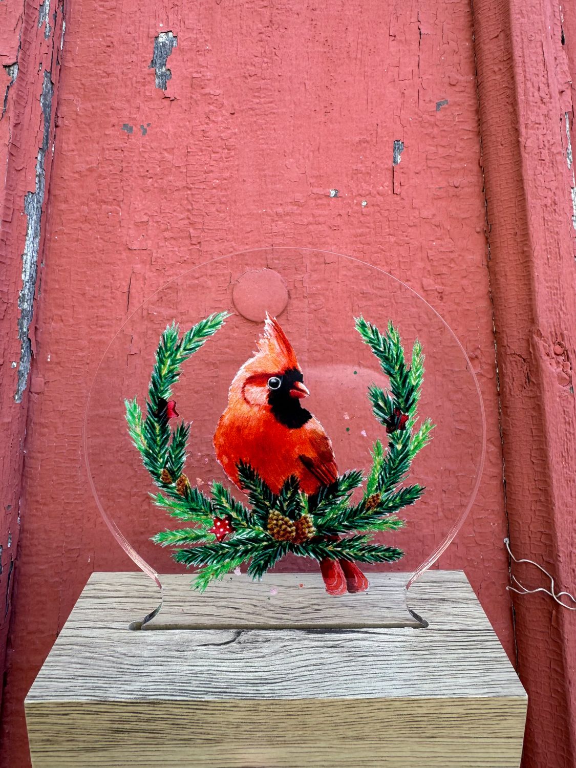 Printed Light Up Cardinal Acrylic 