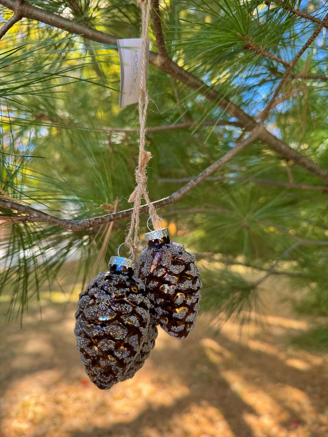 Pinecone Cluster Ornament Glass