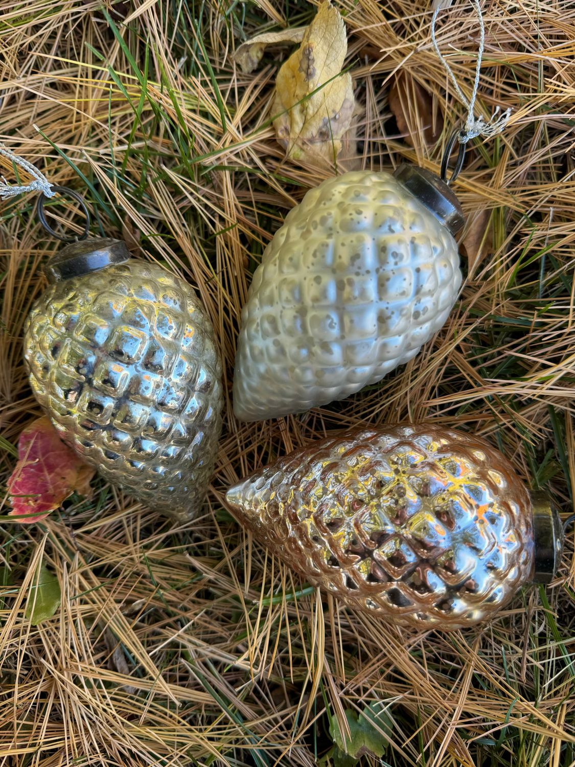 Pinecone Drop Ornament Glass 