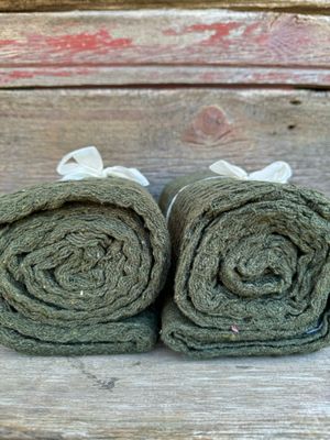 Woven Green Waffle 50x60 Throw Cotton