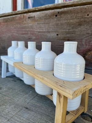 Ceramic Vase Wood Stand