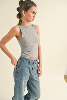 Double Layered High Neck Tank Top