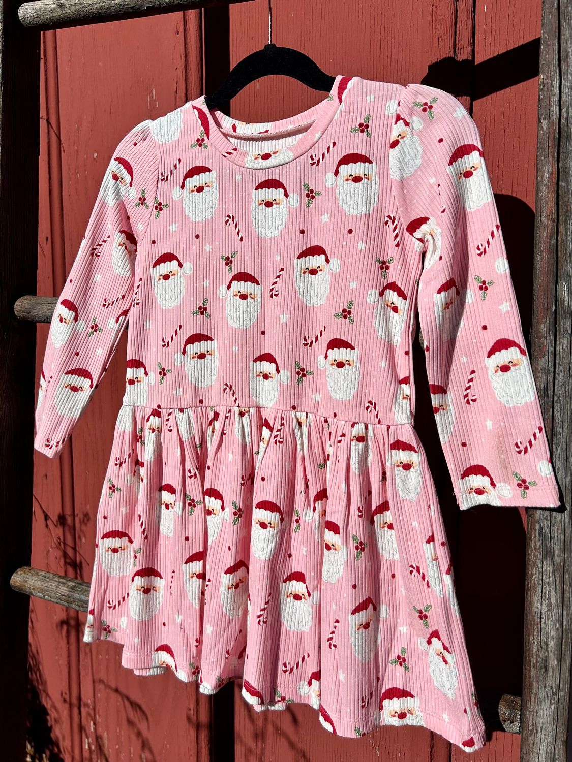 Santa Print T Shirt Dress