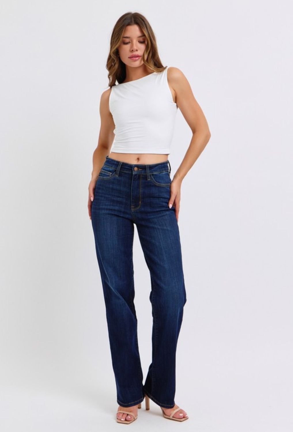 High Waist Straight Leg jeans