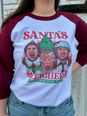 Santa Sleighers 3/4 Sleeve Crew Tee