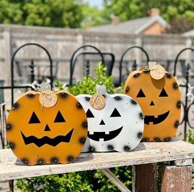 Tin Pumpkin Lanterns  Tin Pumpkin Lanterns