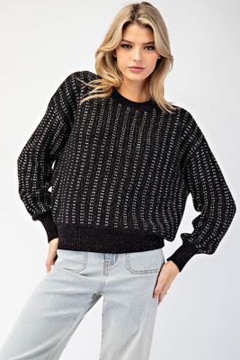 Jewel Crochet Knit Sweater