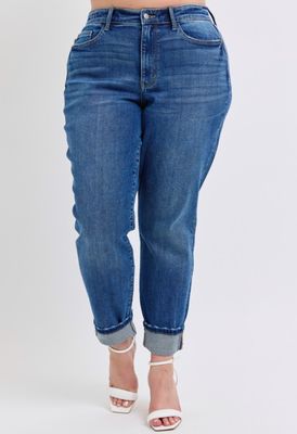 Plus MR Vintage Wash Boyfriend w/ Cuff