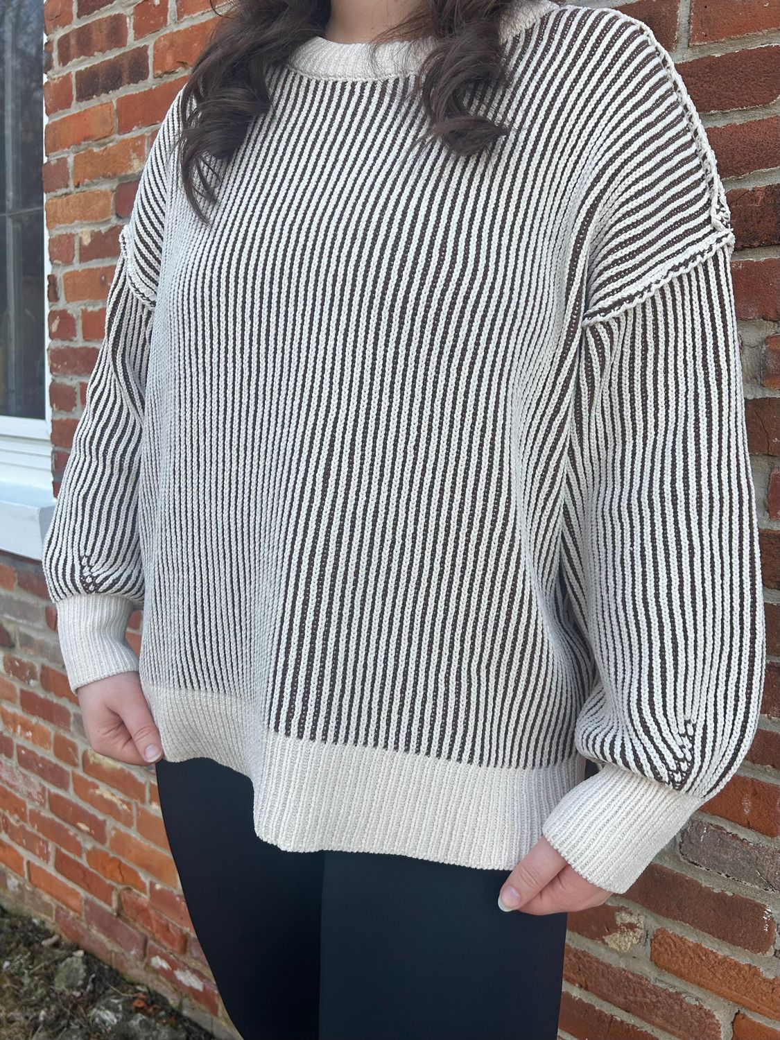 Two Toned Crewneck Sweater