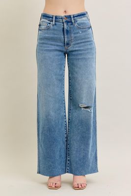 Vintage Wash Wide Leg Destroy