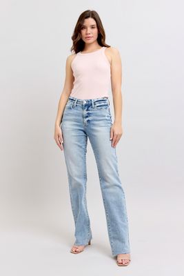 Mid Rise Light Wash Dad Jean