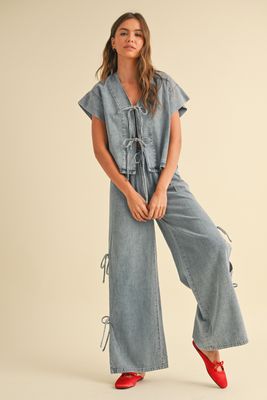 Denim Tied Side Pants 
