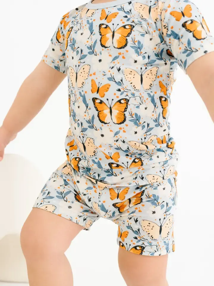Breezy Butterflies Bamboo Shorts Set 
