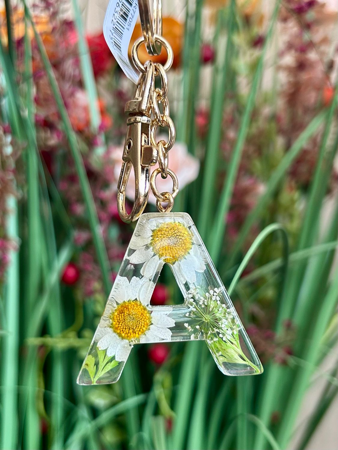 Floral Initial Key Rings 